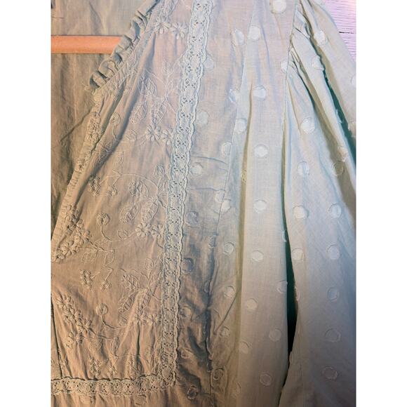 Torrid womens tunic blouse teal eyelet embroidered blue sleeve Bohemian plus Sz - Picture 4 of 10